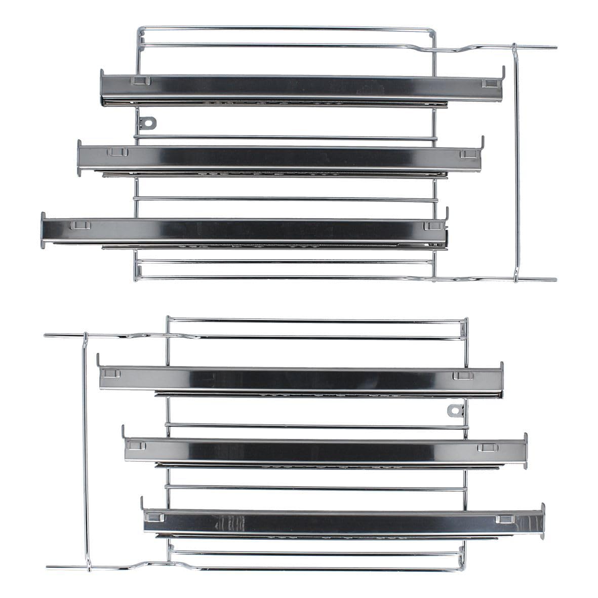 easyPART passend für gorenje 471093 Haltegitterset mit Teleskopauszug | 3-fach für Backbleche Rost AC057 in Superior Backofen, Metallgitter links rechts, Auszugsschienen, Vollauszug, Gasherd