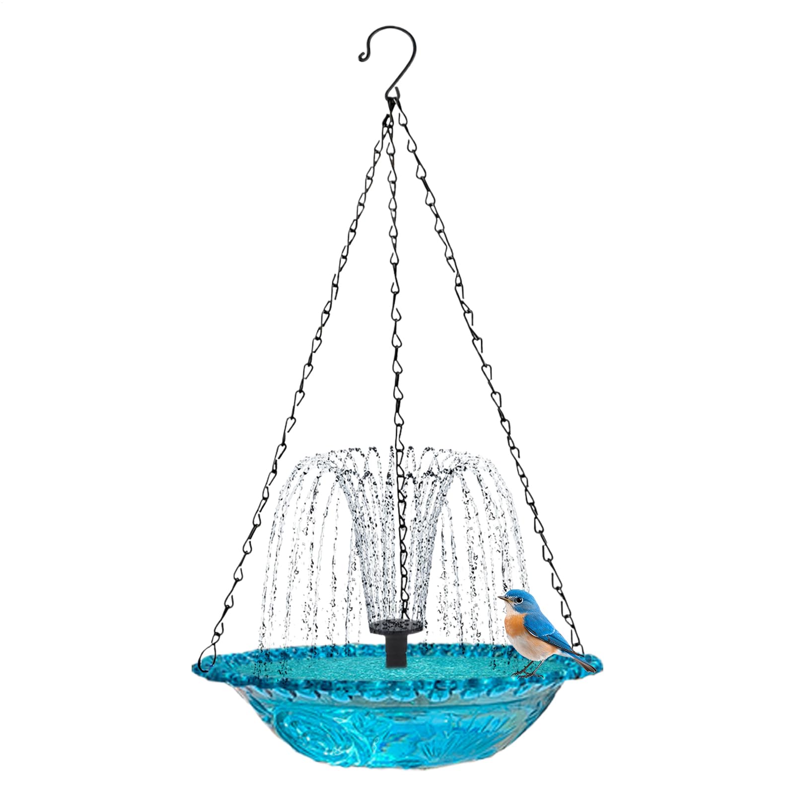 Fontaine de bain pour oiseaux artistique autonome pour terrasses