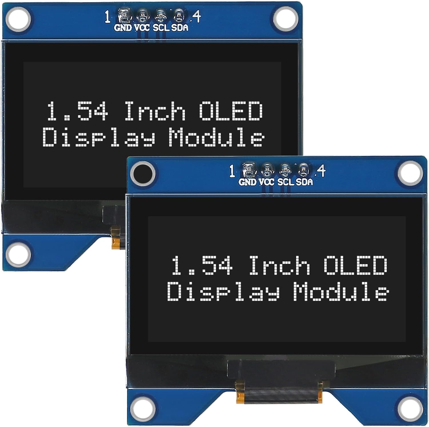 2pcs 1.54 Inch OLED I2C IIC Display Module 12864 128x64 Pixel SSD1309 Driver Self-Luminous OLED Screen Board for Raspberry Pi 4 Pin White