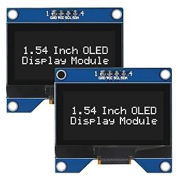 Coliao 2pcs 1.54 Inch OLED I2C IIC Display Module 12864 128x64 Pixel SSD1309 Driver Self-Luminous OLED Screen Board for Raspberry Pi 4 Pin White