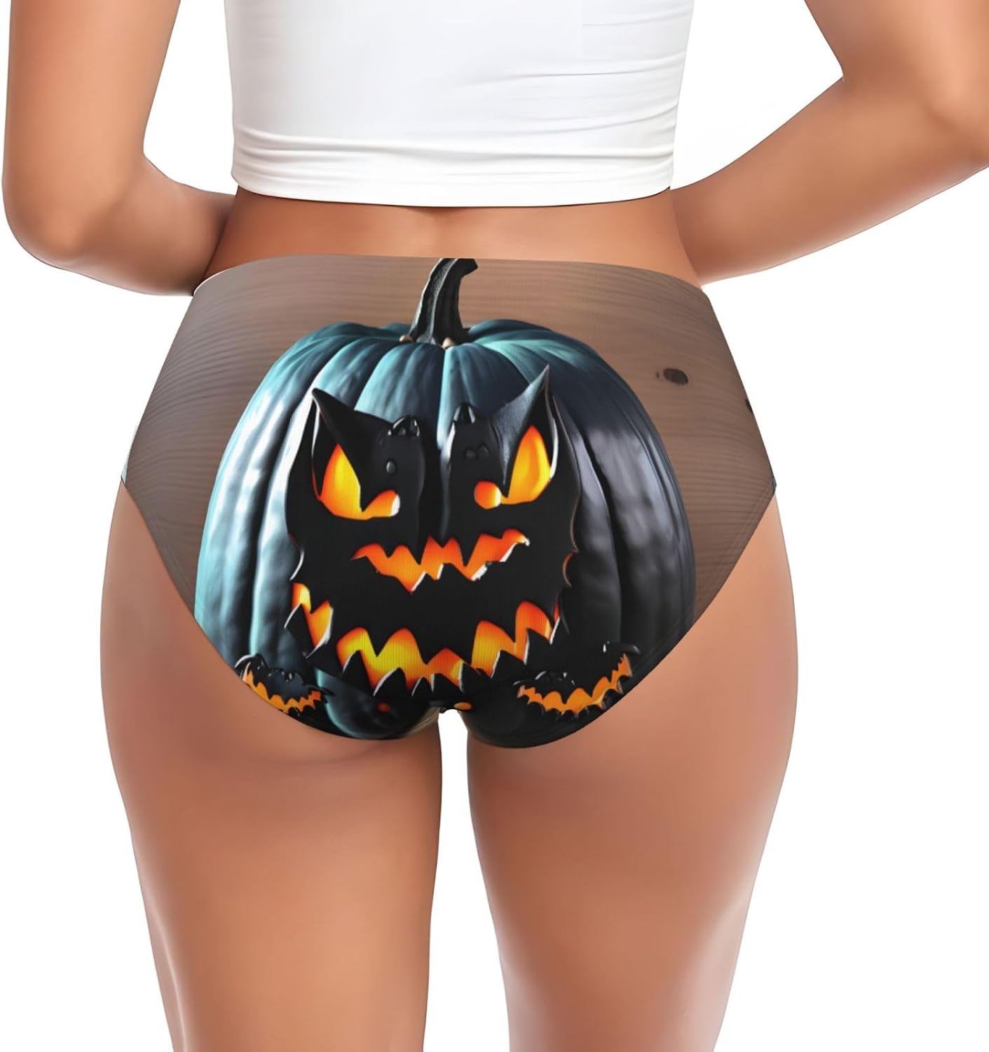 MyPiky halloween Bat Pumpkin Print Women Underwear Briefs Flexibility Panties Softness Breathable Everyday Comfort