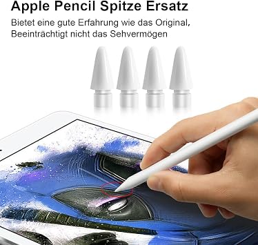 JADEMALL 4 adet Apple Pencil 2. nesil uç Apple Pencil 1st & 2nd, ile uyumlu, yüksek hassasiyetli yedek uçlar ve hassas kontrol kalemi / giriş kalemi ucu