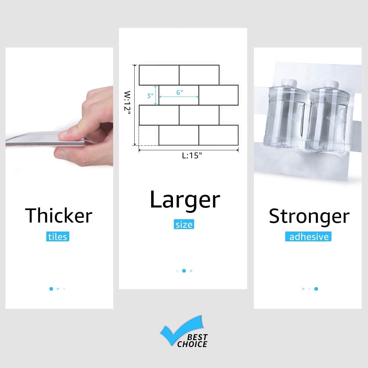 Art3d 15"x12" Peel and Stick Backsplash Tile, Subway Aluminum PVC Composite Panels (10 Tiles, White) : Home & Kitchen