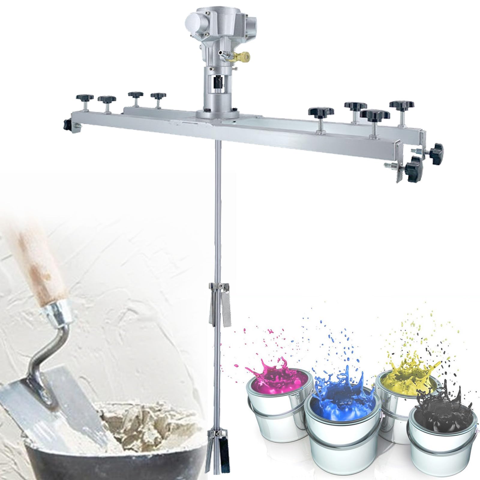 Agitador de aire, máquina mezcladora de tanque neumático industrial, máquina agitadora de pintura para agitador de tinta, hélice plegable, con soporte mezclador mezclador