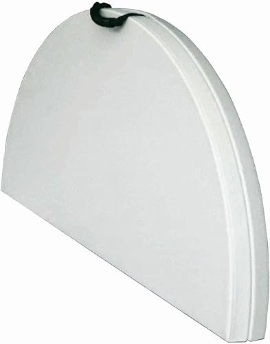 Miniatura 6 de Plastic Development Group Mesa redonda plegable multiusos de 4 pies con base segura para eventos en interiores y exteriores, color blanco