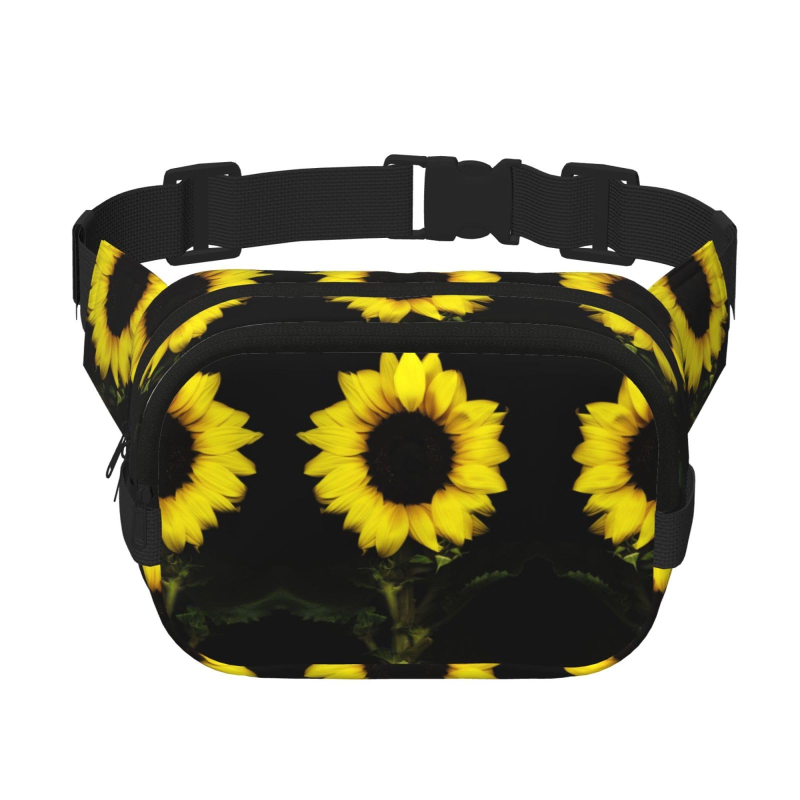Sac banane imprimé tournesol à sangle ajustable grand volume mixte - 8