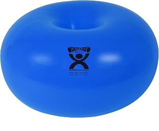 CANDO - 30-1955 CanDo Donut Exercise, Workout, Core Training, Swiss Stability Ball for Yoga, Pilates and Balance Training in Gym, Office or Classroom. Blue, 85 cm W x 45 cm