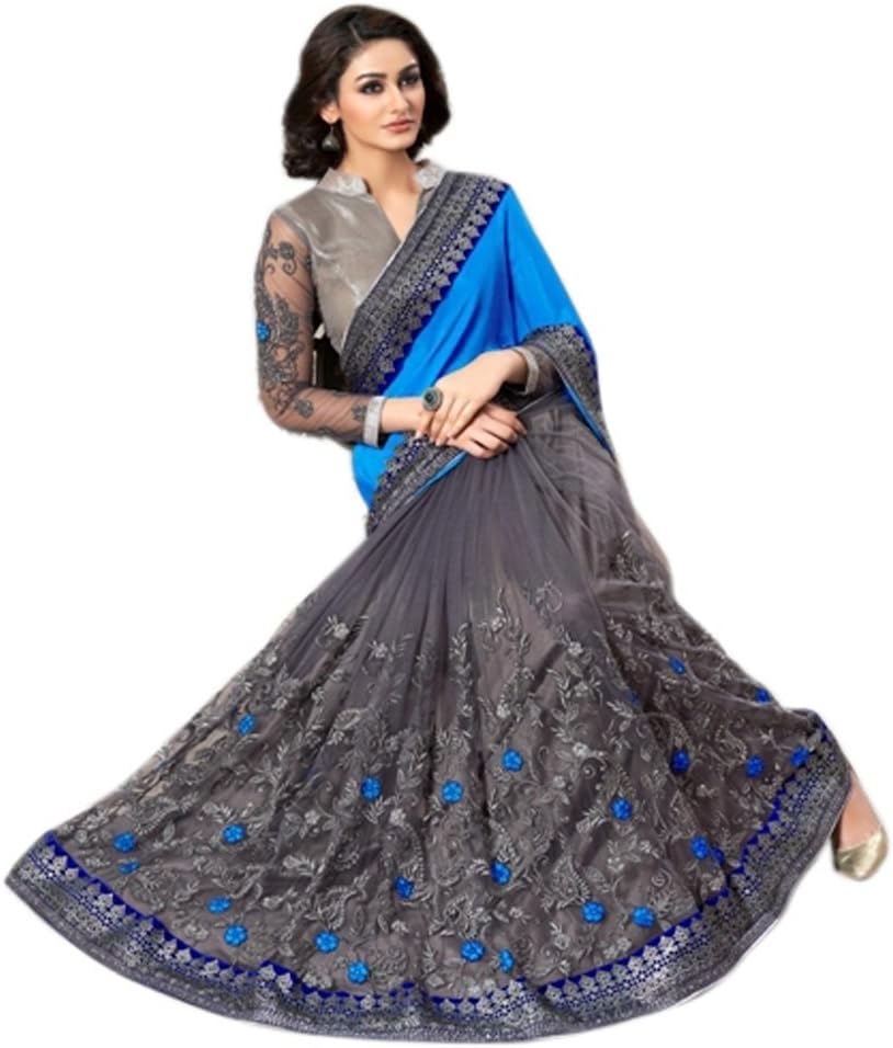 Aarah Women's Ethnic Wedding And Party Wear Heavy Handwork Sari