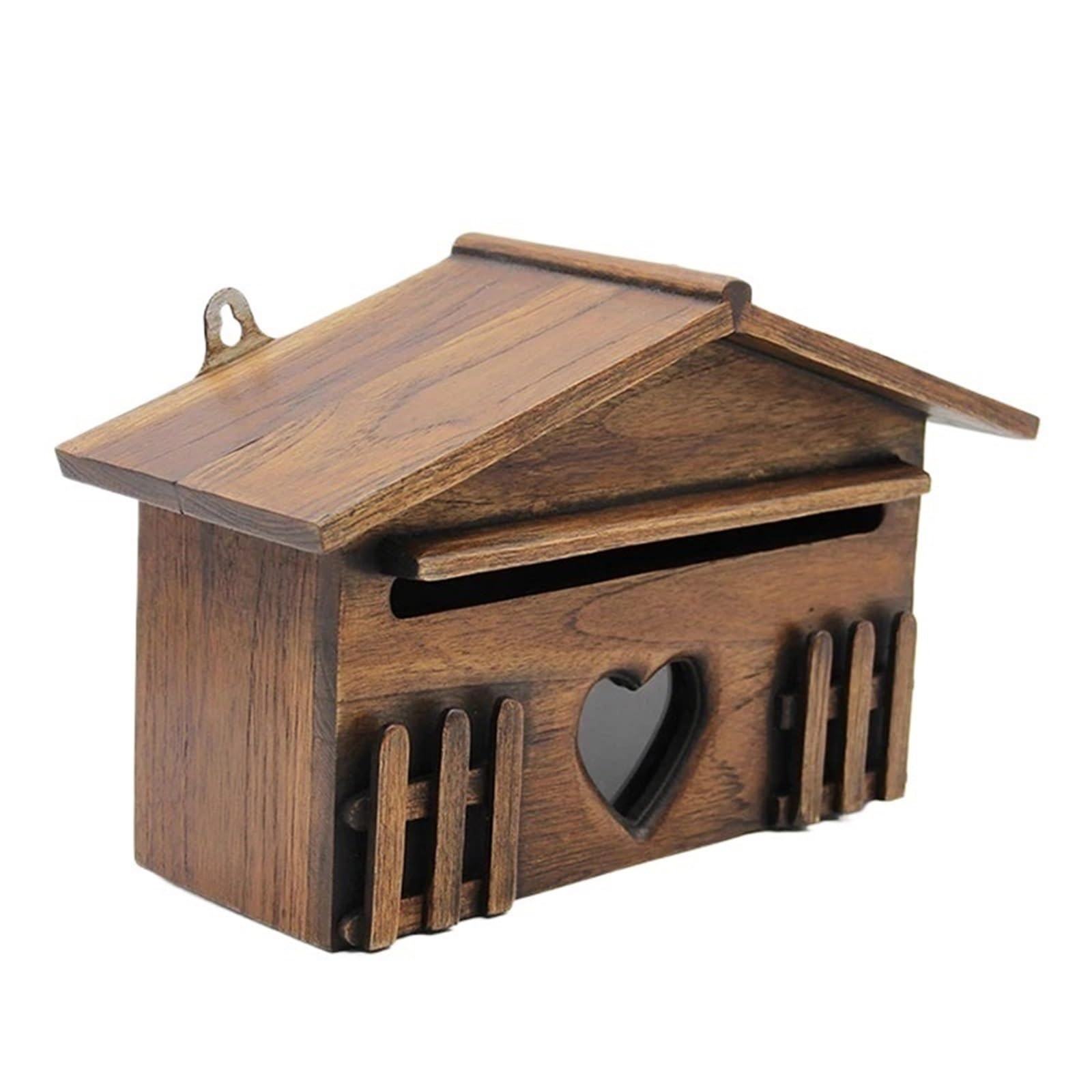 Wall Mounted Letterbox Lockable Wooden Mailbox - Outdoor Wall Mounted Post Box, Secure Letterbox, Suggestion, Garden Decoration