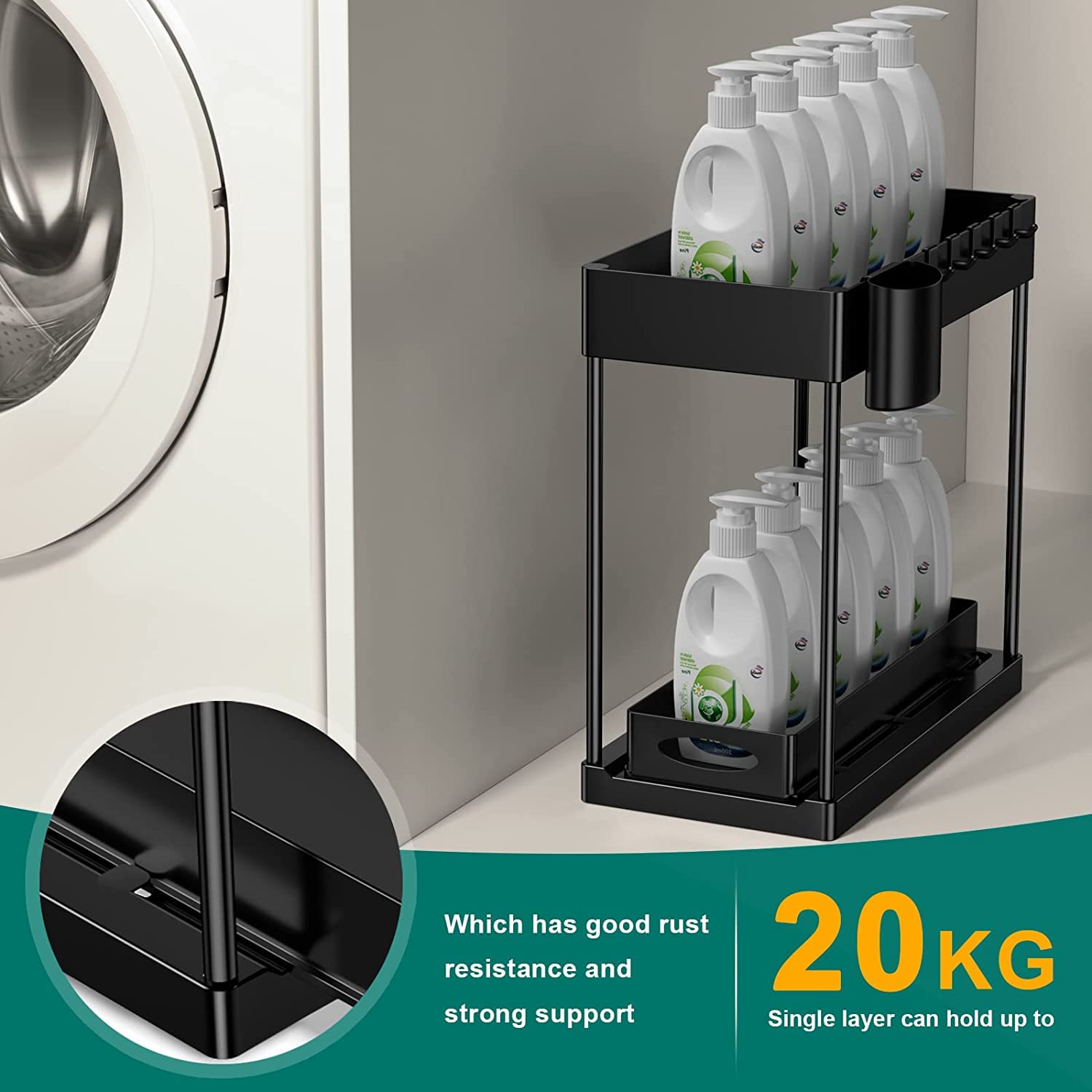 Organizer Sottolavello Homicozy - 2 Livelli Regolabili In Metallo - Foto 3