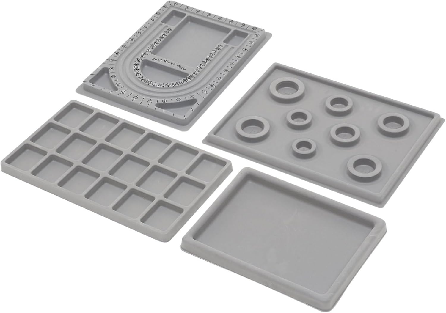 Gogogmee 4pcs Bead Board Jewelry Design Tray for Bracelets and Necklaces for Crafting and Organizing Beads for DIY Jewelry Making and Stringing