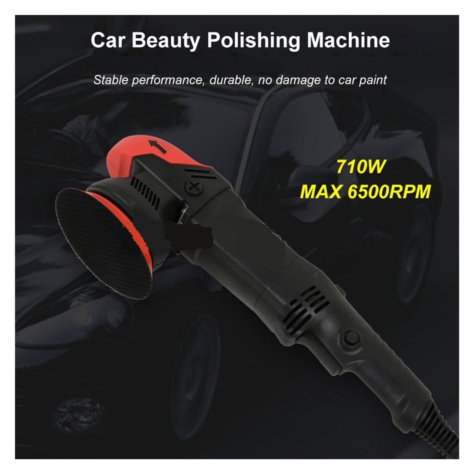 Pulidora Lijadora eléctrica de abrillantado for coche, máquina de encerado con disco de pulido, 710W, 6500rpm, DA, pulidora automática con disco de pulido de 125/150mm Para encerado y pulido de barcos