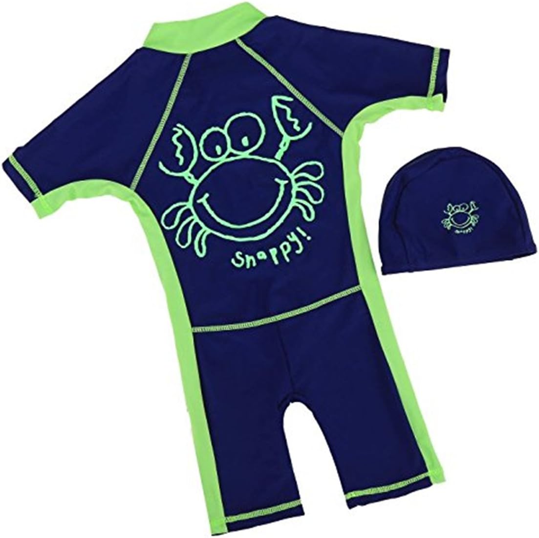 Bay Kids Boys One Piece Sun Protection Wear Surfing Suits Beach Swimsuit with Caps
