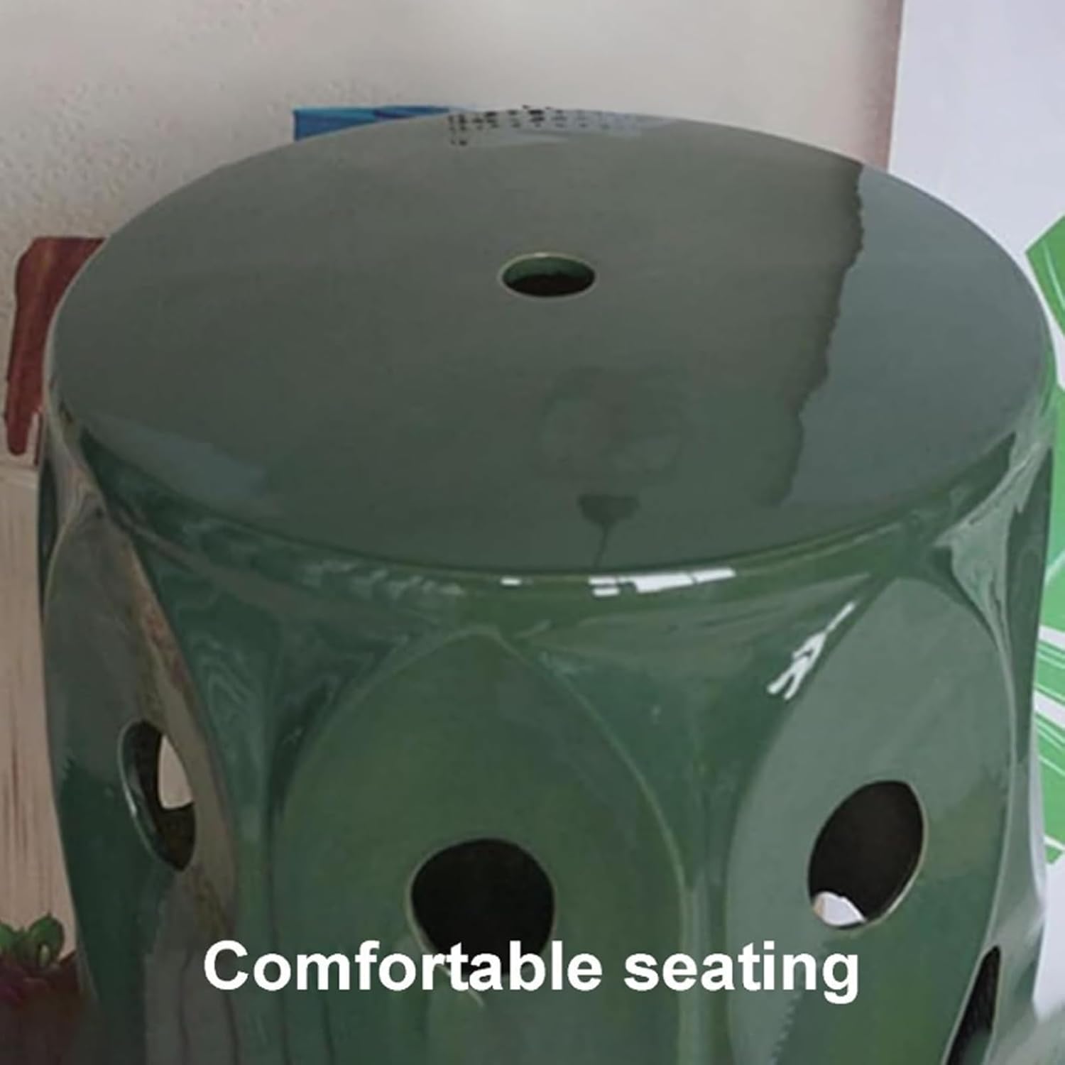 Decorative Garden Stool, Outdoor Stools for Sitting, Gardening Stool Seating, Garden Seating, Sitting Stool, Dressing Stool, Footstool(Dark Green)