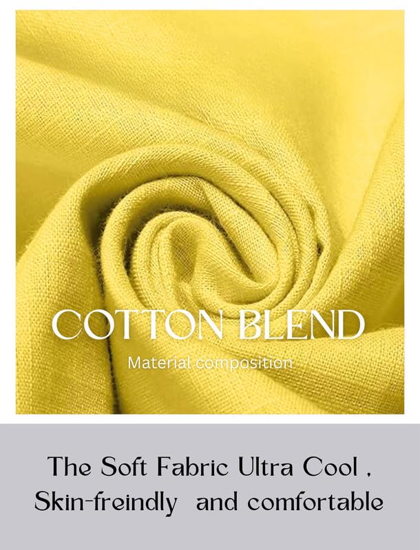 Image of DEEMOON Men's Cotton Blend Solid Regular Fit Full Sleeve Short Kurta | Men's Trendy Short Kurta