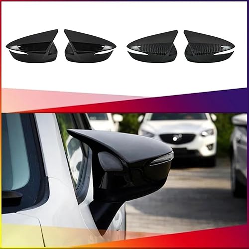 Miniatura 7 de Cubierta de espejo retrovisor lateral Tapa de espejo de puerta para Mazda CX-3 CX-4 CX-5 Accesorios (Tamaño  1 pieza Negro Izquierdo)