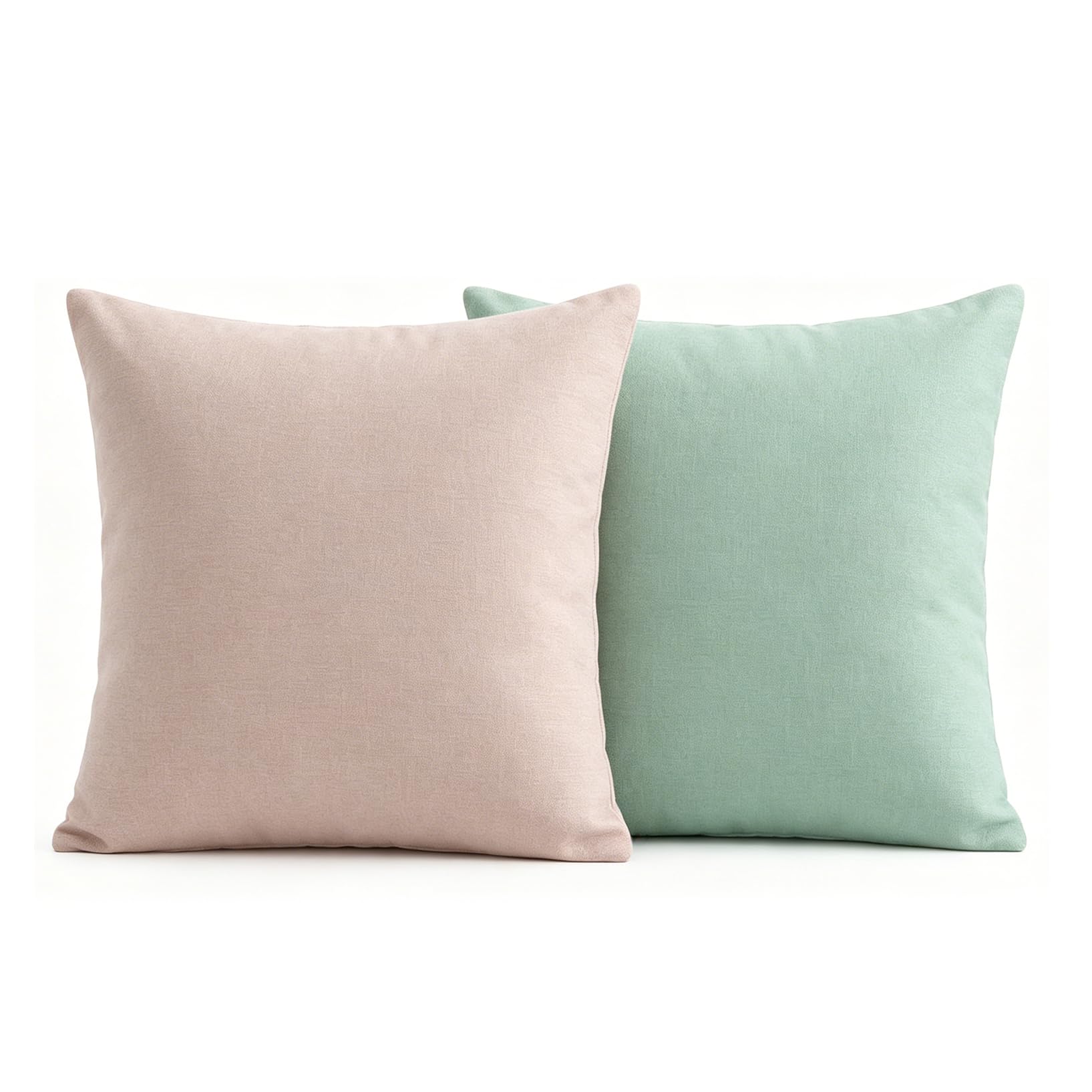 Yimafaner Green Khaki 2pcs Decor Cushion, Throw Pillow Cover with Core for Sofa Chair Couch, 45 * 45cm