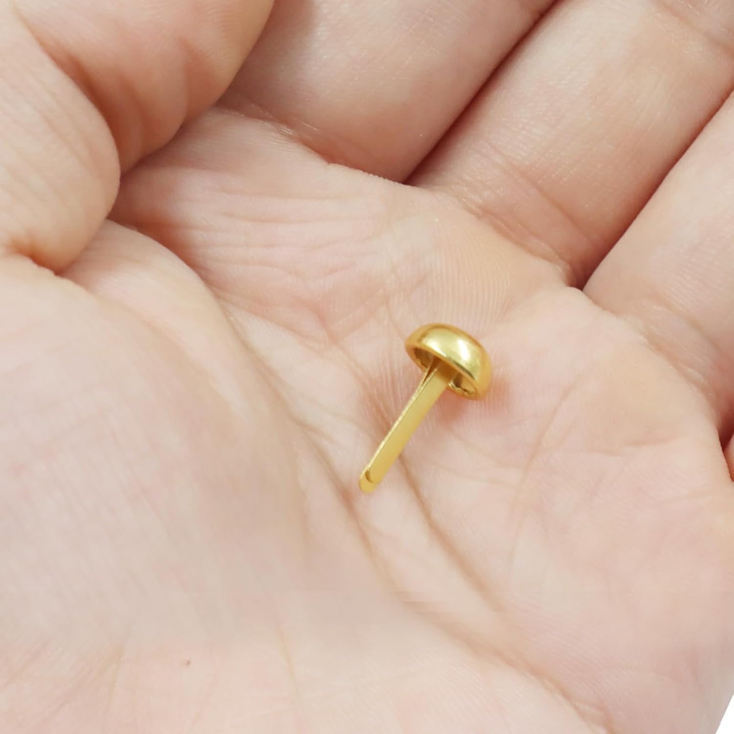 Bonsicoky Gold 8x12mm Round Paper Fasteners Brads, 100pcs