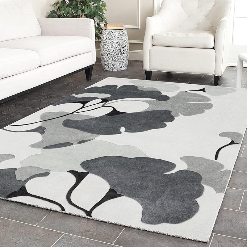 Image of Embossed Handmade GH Wool Thick Geometrical Carpet is a Stylish and Practical Addition to Any Living Room 5X7