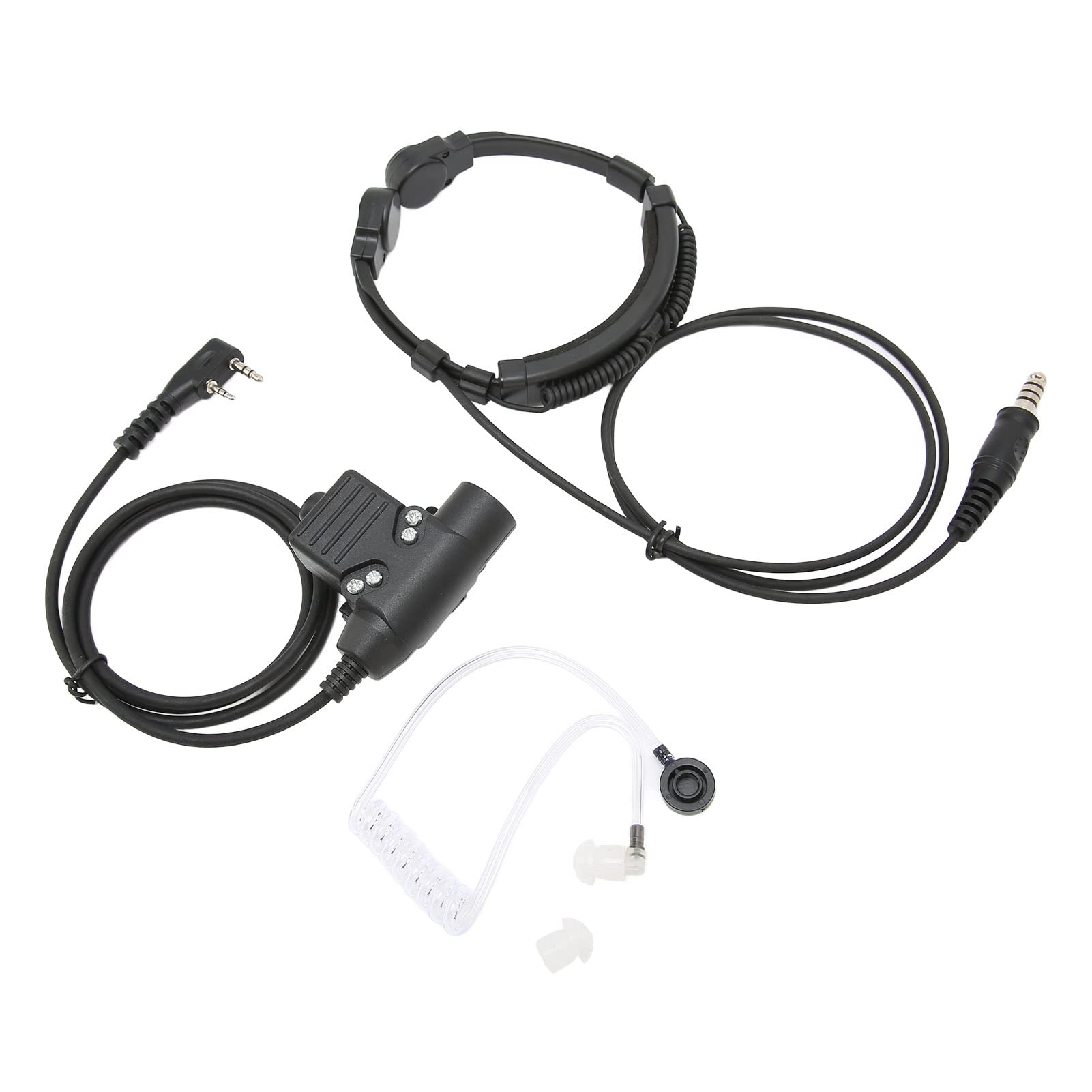 Auriculares Tácticos con Micrófono de Garganta, Auriculares WalkieTalkie de Radio Ajustables con Reducción de Ruido con U94 PTT para TK-3107, para UV-5R BF-888S/WLN KD-C1 Y Otros Walki