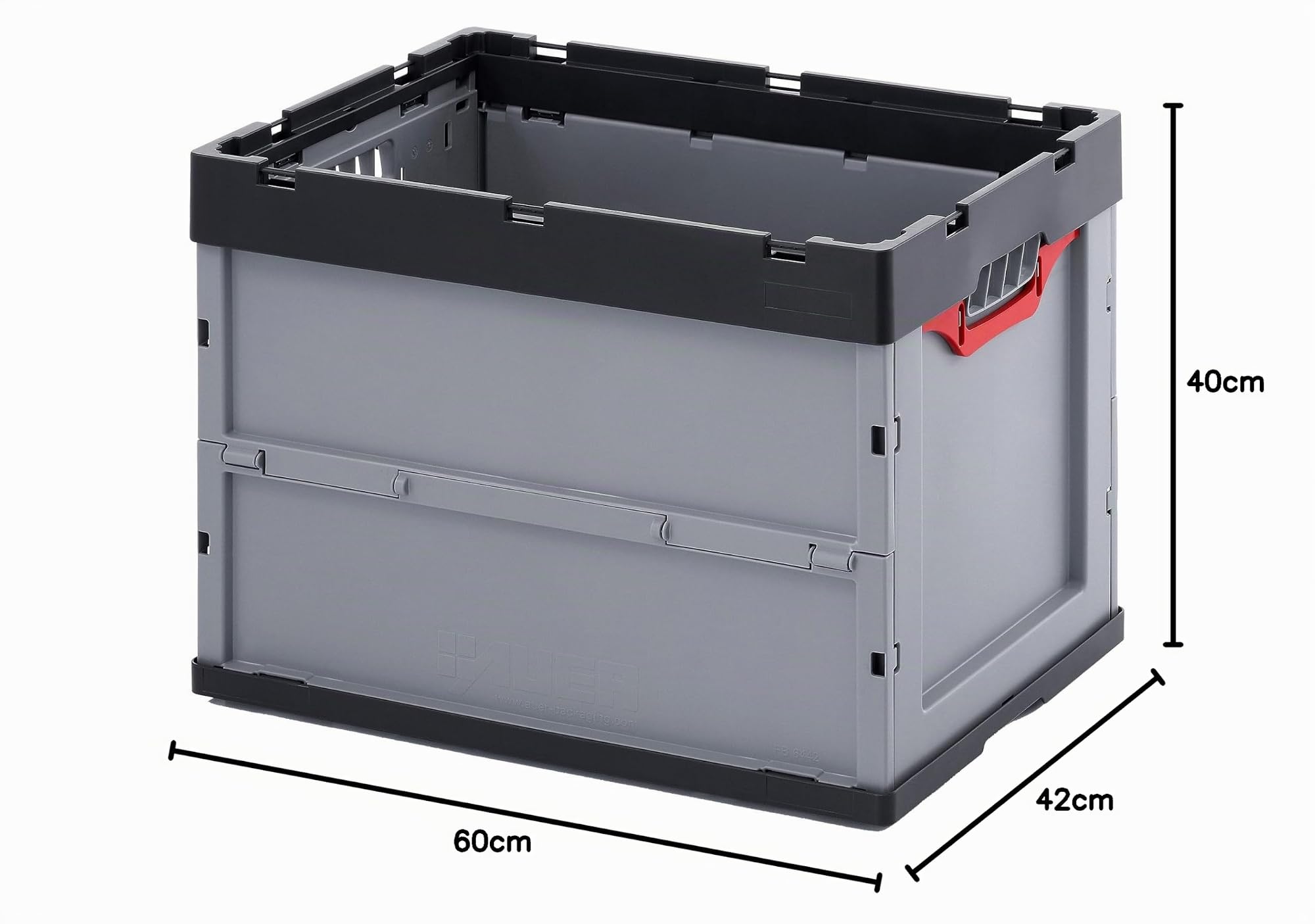 Auer Packaging 2x Profi-Faltbox 60 x 40 x 42 mit Deckel Transportbox Klappbox für Messe Catering Veranstaltungen Flohmarkt Gewerbe