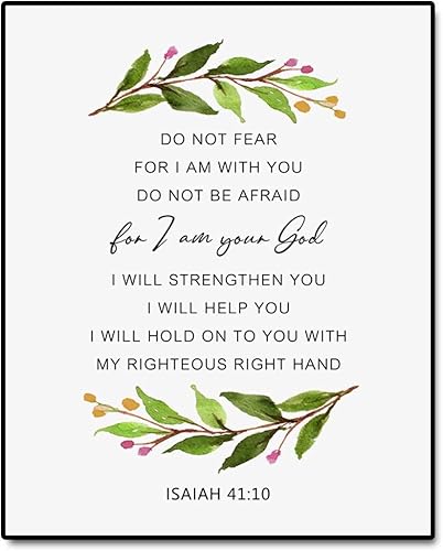Isaías 41:10, impresión moderna de versículos bíblicos, versículo bíblico mínimo, arte de pared de las Escrituras, no temas por estoy contigo,