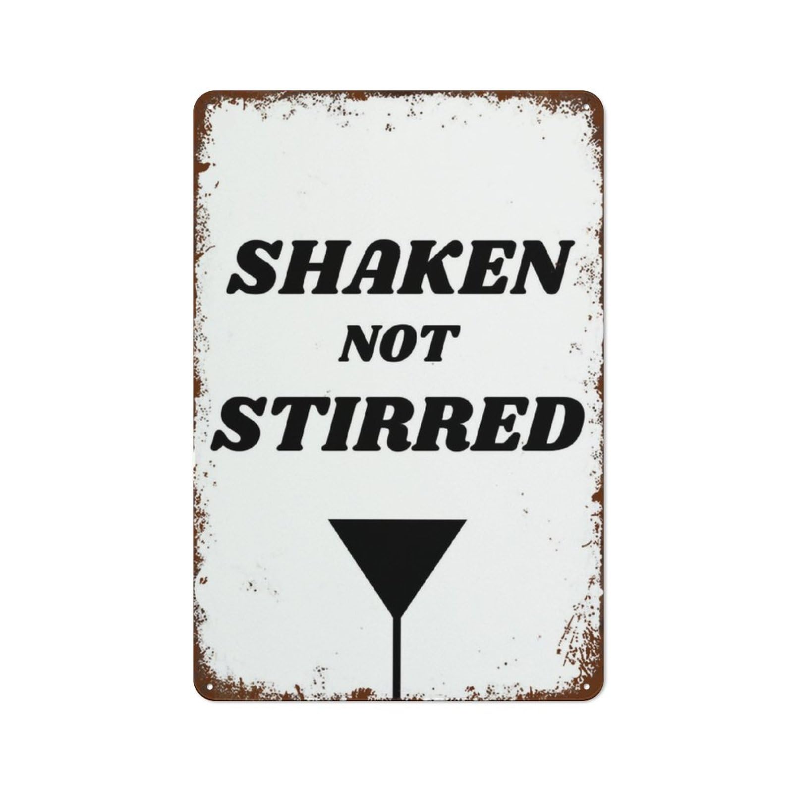 peiyeety SHAKENSTIRRED Cocktail Bar Decor Stylish Metal Sign Vintage Tin Sign Home Decor Most Iconic Art Sign Wall Decor Sign 8"x12"