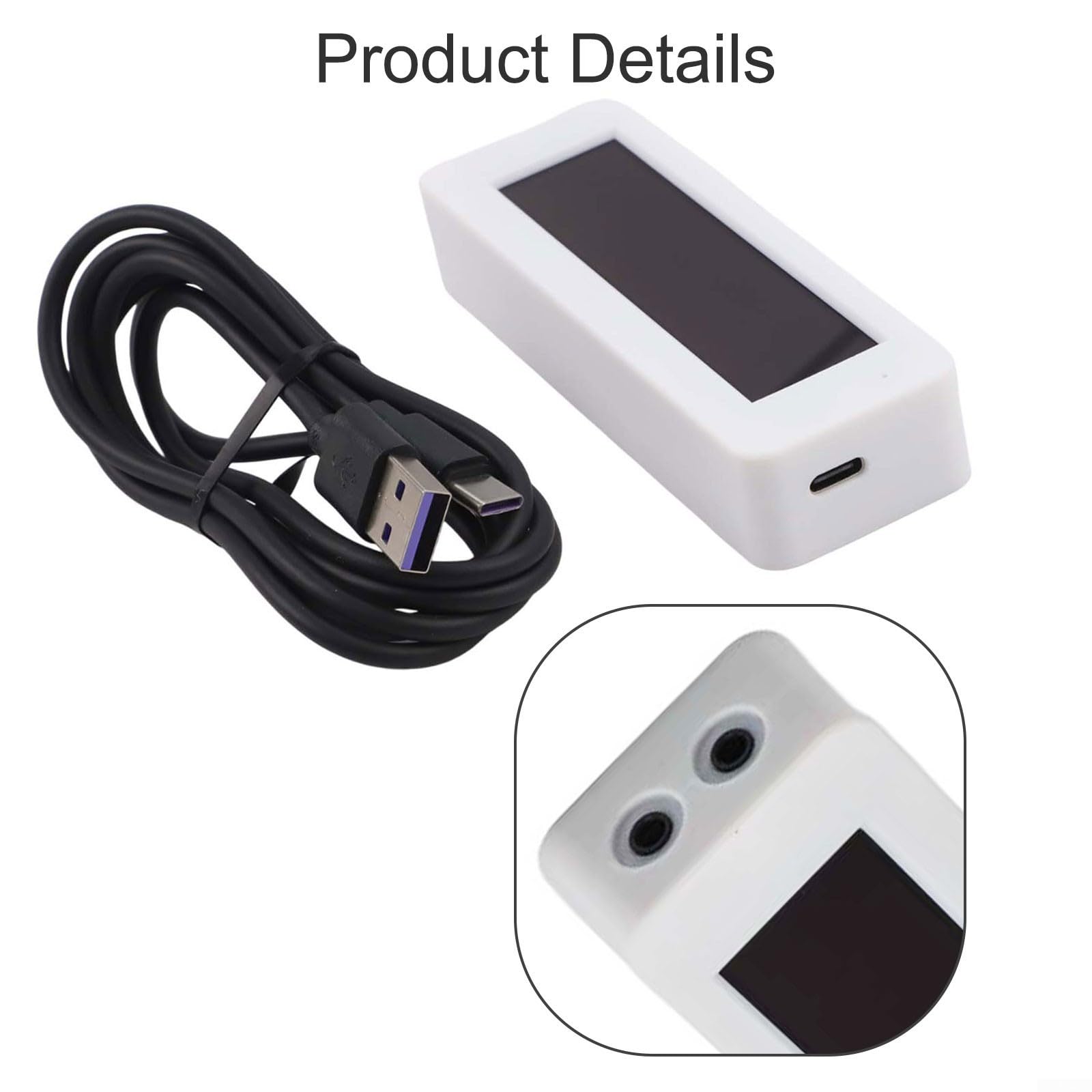 8,9 cm (3,12 Zoll) für OLED-Audio-Spektrumanalysator und VU-Levelmesser mit Rhythmusanzeige, integriertem Mikrofon, Zeit- und Temperaturfunktionen, unterstützt Line-Eingang für genaue 20 Hz
