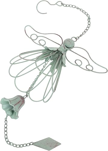 Toyvian Weather-Resistant Cast Metal Cherub Wind Chime with Melodious Sound Retro Garden Hanging Decor for Patio and Outdoor Spaces Rustic Bell with