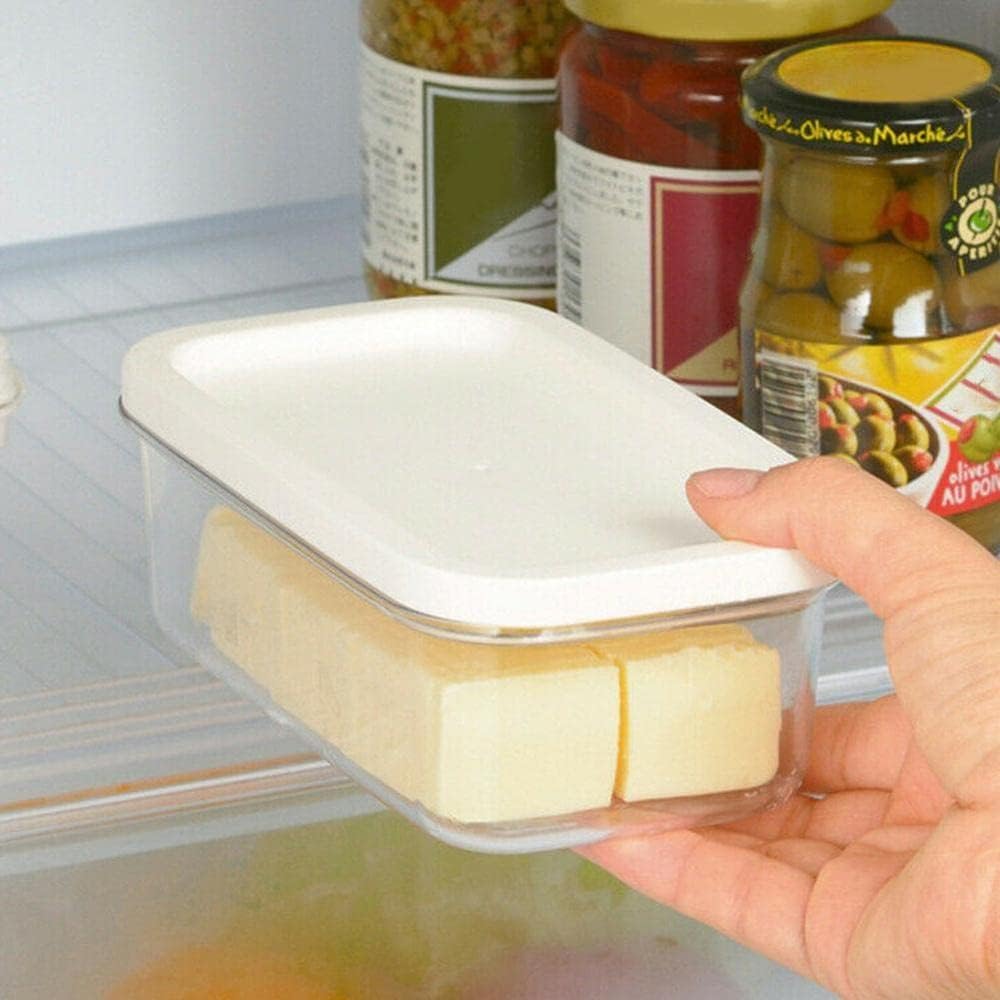 Butter Container Butter Box Cheese Cutting Crisper Box Butter Dish Baking Tools Kitchen Fruit Vegetable Sealed Rectangular Storage Box for All Types of Butter