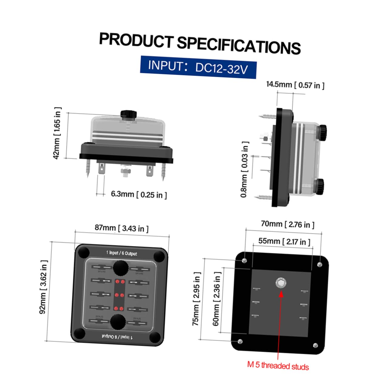 MAGICLULU Blocco Fusibili Auto Uscite Kit Fusibili Portafusibili Terminale Distribuzione Batteria Auto Scatola Per Autoveicoli