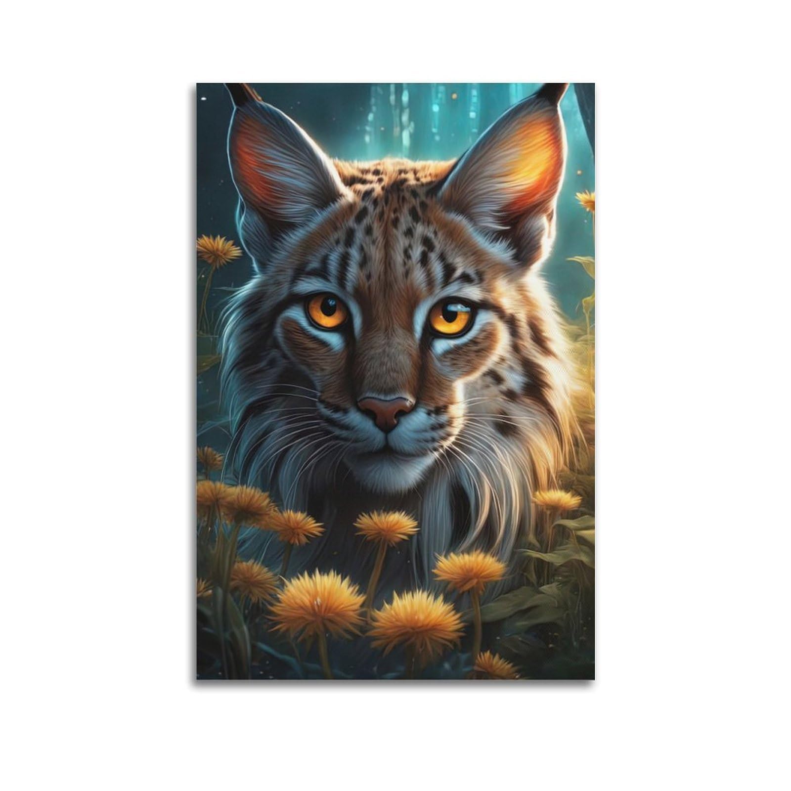 WPHSFX Wildlife Artwork Poster Lynx in The Bush Poster Decorative Painting Canvas Wall Posters And Art Picture Print Modern Family Bedroom Decor Posters 24x36inch(60x90cm)