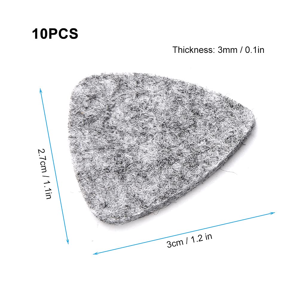 Bnineteenteam 10 Pièces Médiator De Guitare, Médiators En Feutre De Laine Guitare Acoustique Médiator De électrique Plectres 3mm Pour Ukulélé (Black