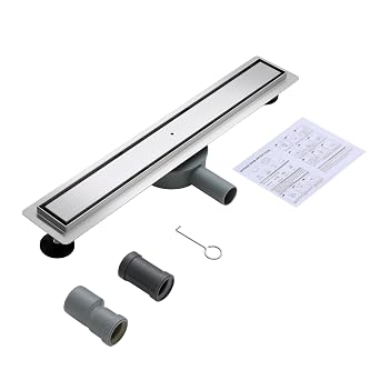Linear Shower Drain 60cm, 2-in-1 Tile Insert Floor Drain