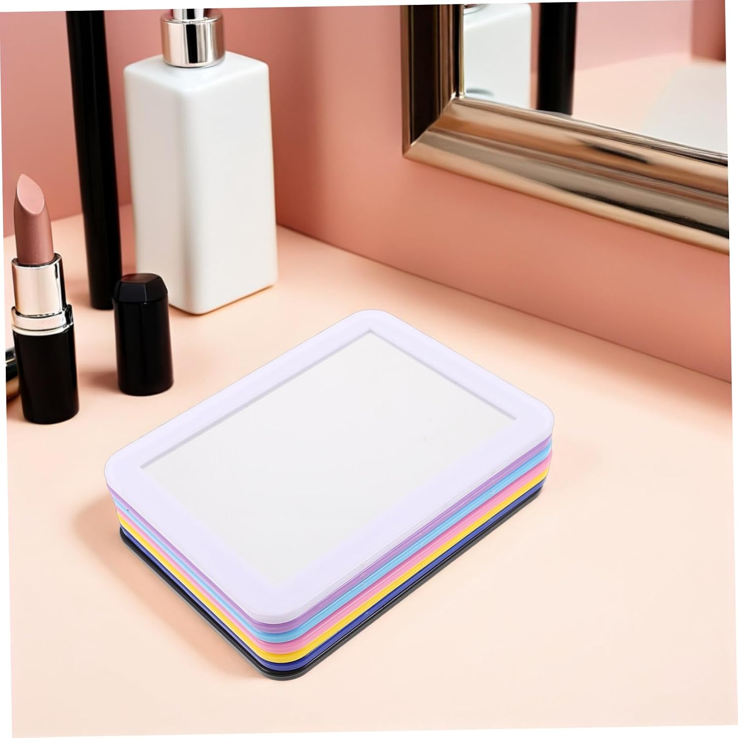 PRETYZOOM 7pcs Magnetic Locker Mirrors and Students, 7x5 Inch Rectangular Shatterproof Safety Mirrors with Rounded Corners, Portable Design for School Lockers and Home Bathroom Use