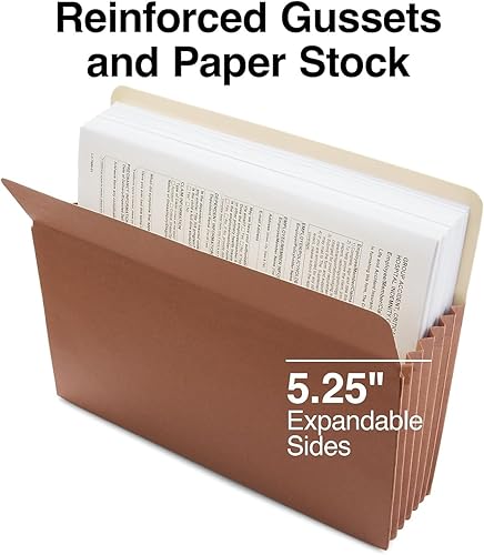 Miniatura 3 de Staples Bolsillo reforzado para archivos, expansión de 5 1/4 pulgadas, tamaño carta, marrón, 20/cartón (ST418335-CCVS)