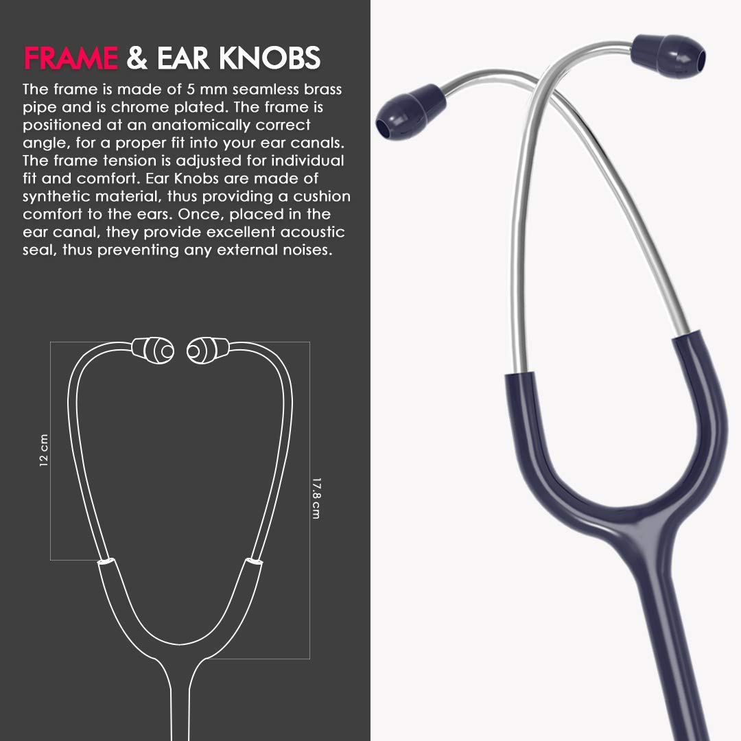 ELKO EL-130 DECI-TONE Aluminium Head Acoustic Stethoscope For Doctors, Nurses & Medical Students | Dual Head Lightweight Chest Piece With U-Shaped Latex-Free PVC Tubing | Soft Sealing Ear Knobs (Blue) ELKO EL-130 DECI-TONE Aluminium Head Acoustic Stethoscope For Doctors, Nurses & Medical Students | Dual Head Lightweight Chest Piece With U-Shaped Latex-Free PVC Tubing | Soft Sealing Ear Knobs (Blue)