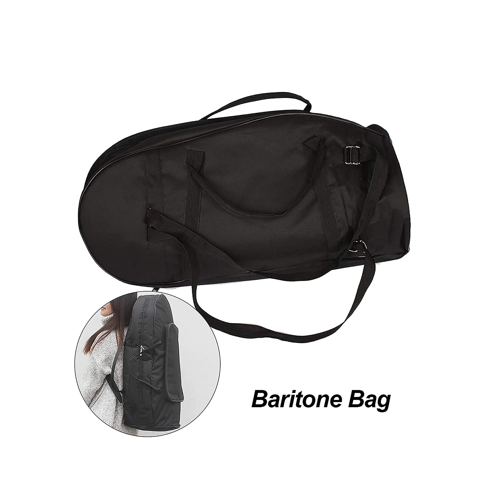 Housse de transport pour euphonium - Imperméable - Oxford - Design durable pour instruments de musique - Avec sac d'amortissement - Compatible avec le cor ténorhorn