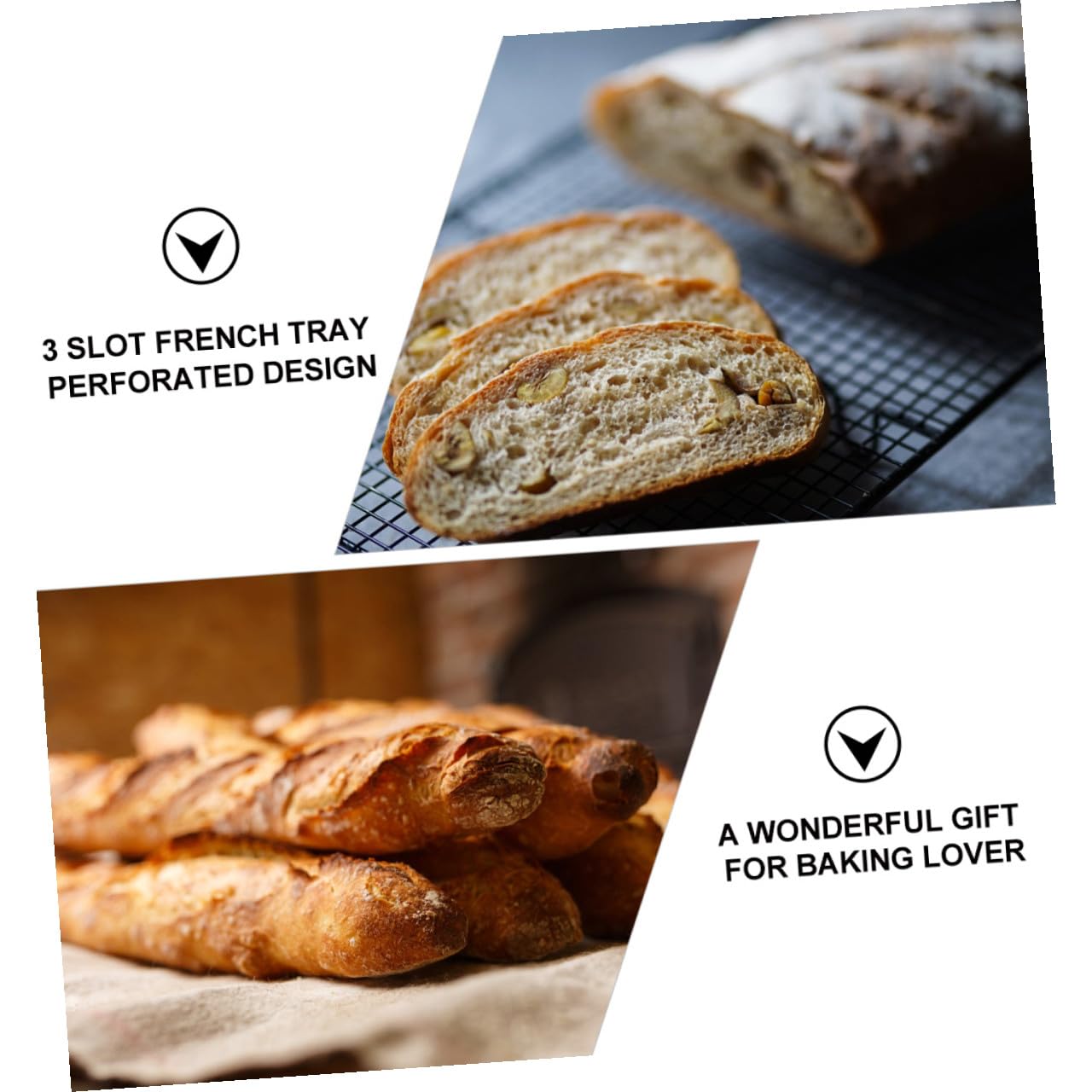 BESPORTBLE 2 pièces Moule à Français Vagues Acier Doré Outil de Pâtisserie Antiadhésif Réutilisable pour Cuisson Maison et Professionnelle