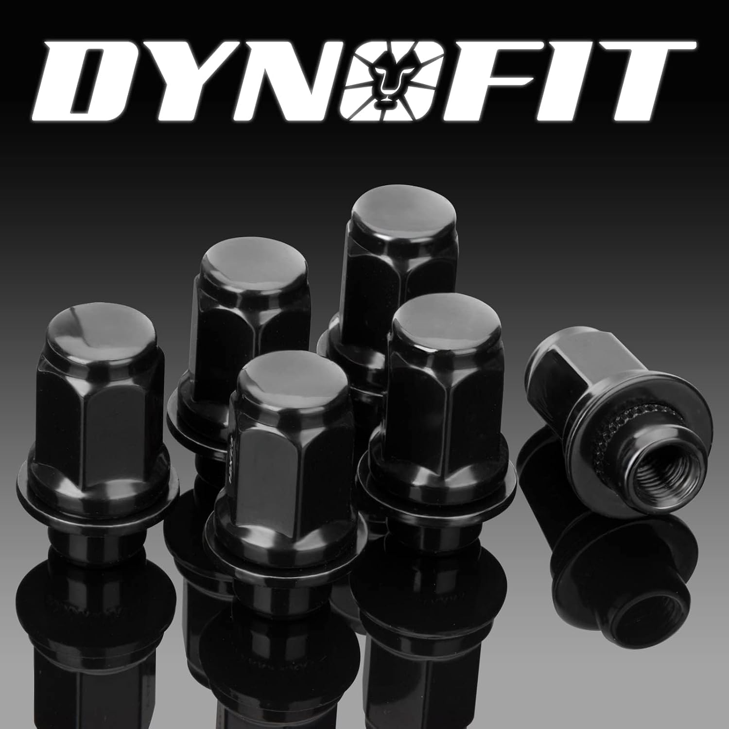 Dynofit 12mmx1.5 Wheel Lug Nuts 1.87 Inch 47mm Length 13/16 21mm Hex OEM, 20x Black M12x1.5 Mag Seat Lug Nut for Toyota Avalon Camry Corolla and More, Fit for Most 5 Lug Factory Wheels