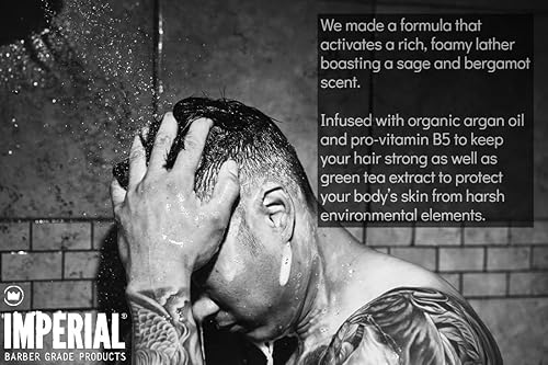 Miniatura 2 de Imperial Barber Grade Products 3:1 - Jabón completo para el cabello y el cuerpo, champú natural, acondicionador para el cabello y gel de baño