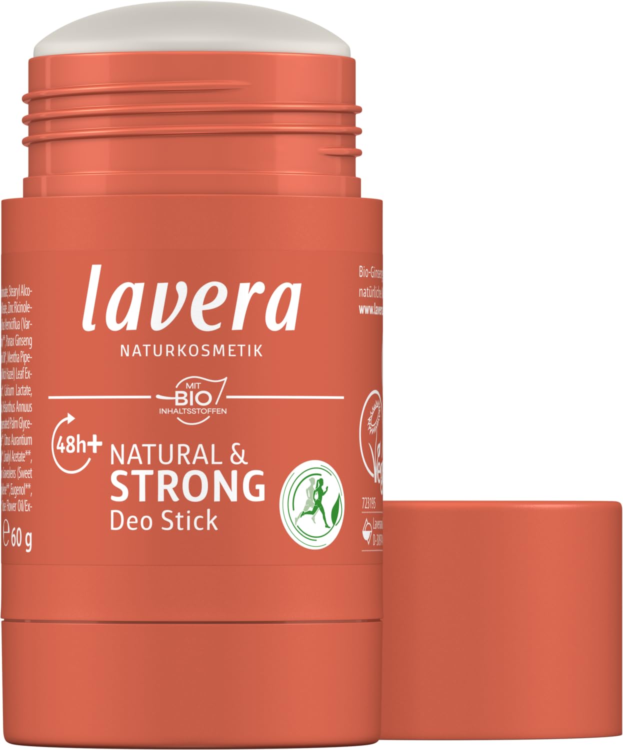 Lavera Deo Stick Natural & Strong - 48 H Deo Power - Ohne Aluminiumsalze - Zuverlässiger Schutz - Bio-Ginseng & Natürliche Mineralien - Vegan - Naturkosmetik - 1 Stück