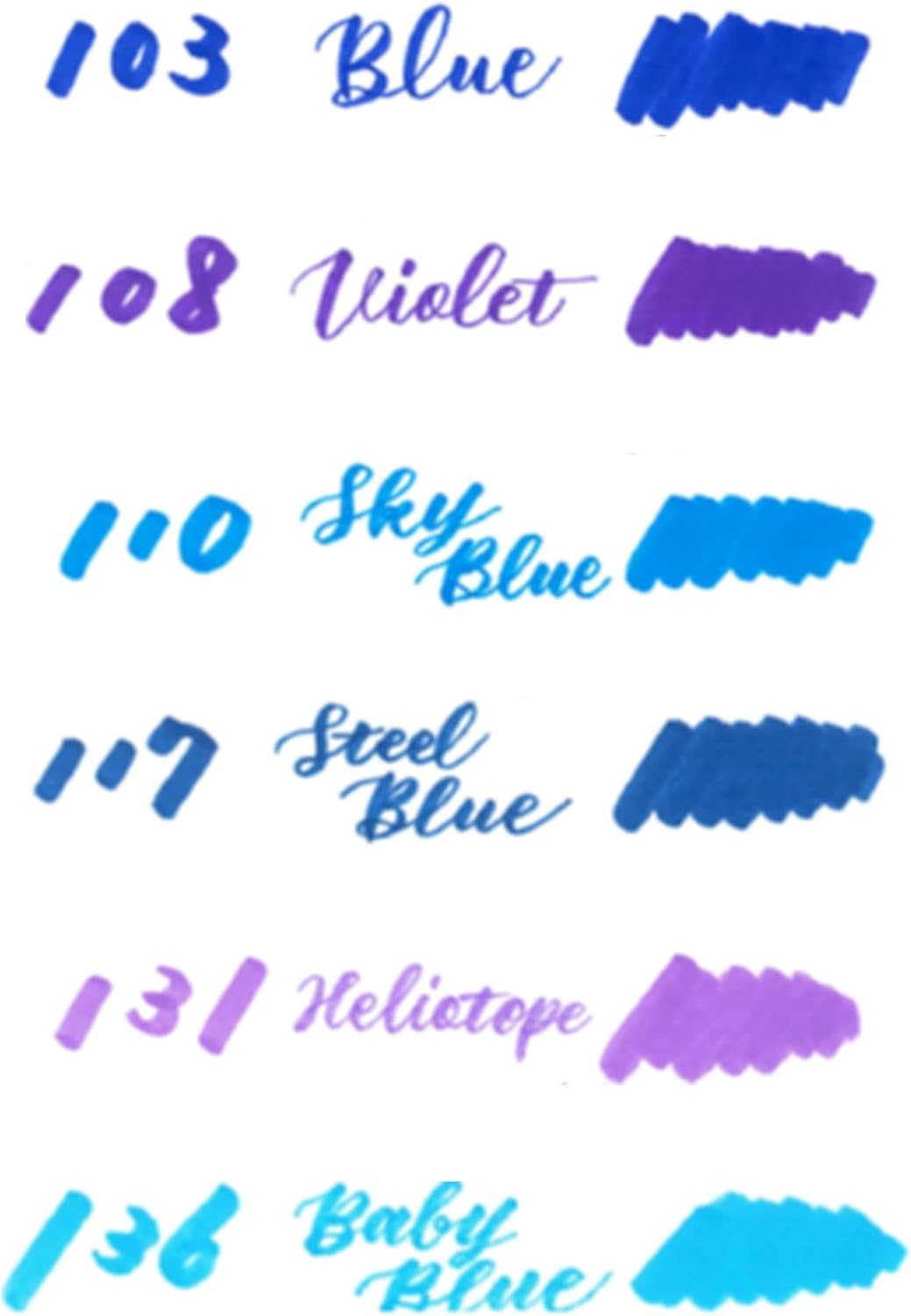 Pentel Arts Sign Pen Twin Brush, Pack of 6 Pens, Blue Hues (SESW30CPC6-2)