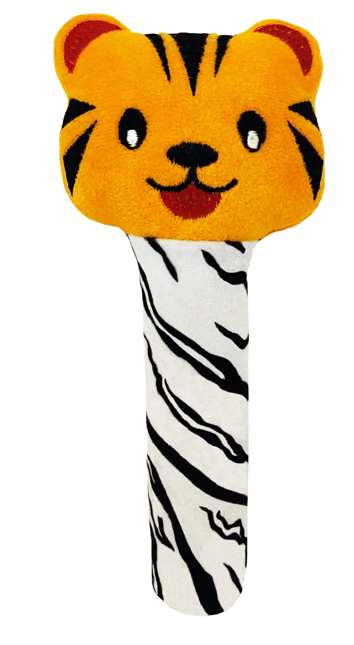 Pikipo Tiger Face Rattle Soft Toy with Squeeze Handle for Squeaky Sound (Orange) (B0BZZ2KJV3) Amazon Price History, Amazon Price Tracker