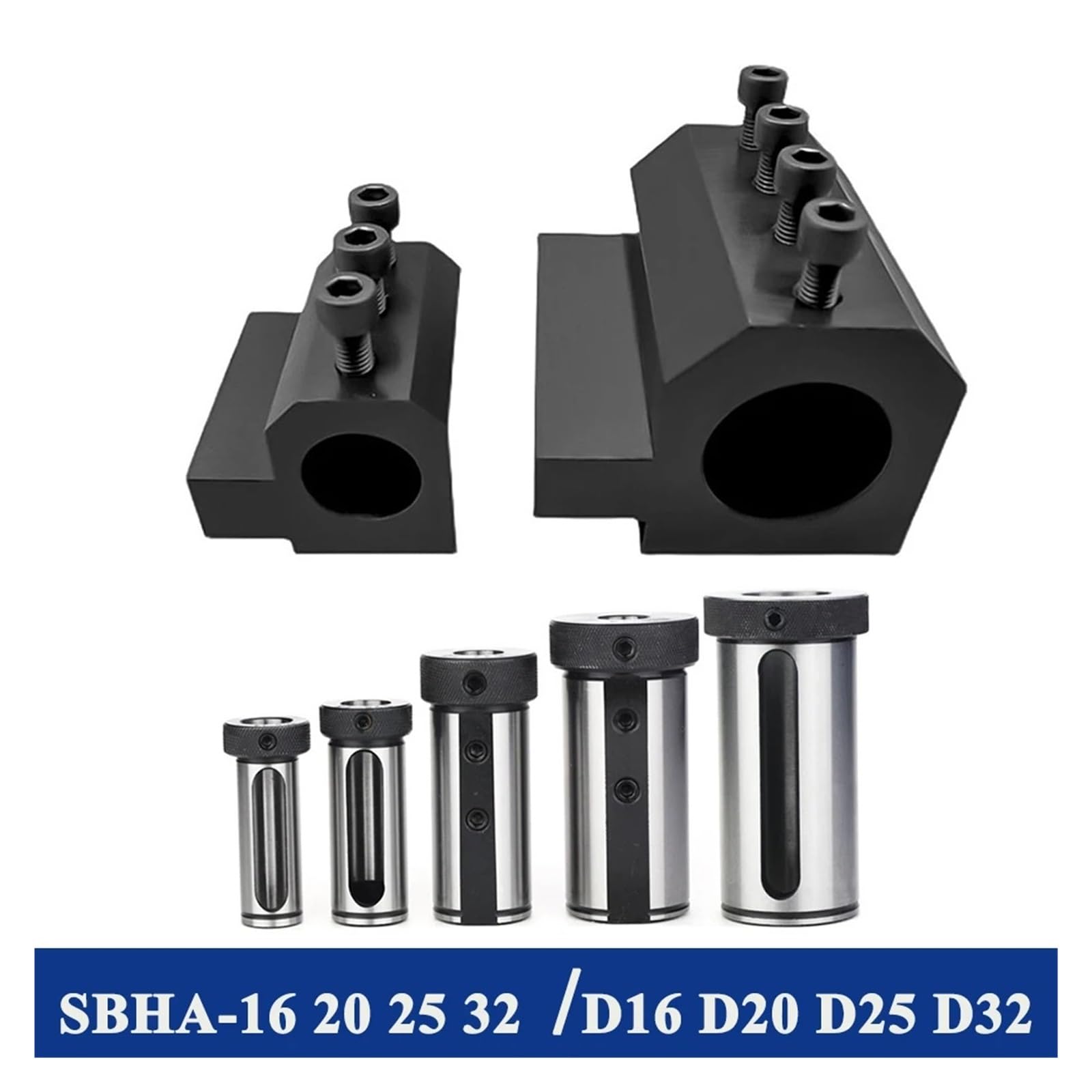 Adaptador de enchufe para torno y fresadora CNC Mangas de guía de torno Diámetro interior Manga mecánica de herramienta auxiliar(SBHA20-20)