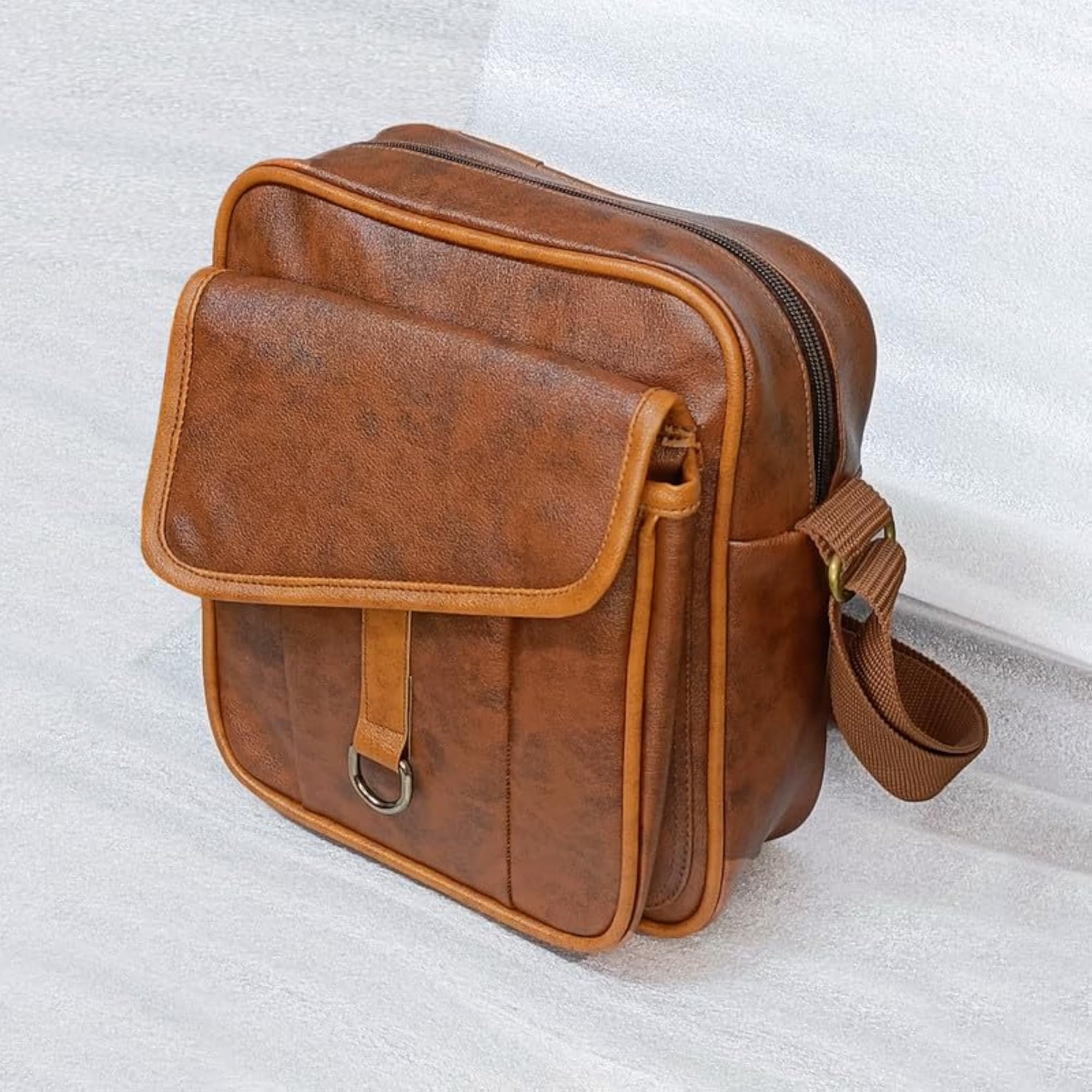 Stylish PU Leather Sling Bag for Travel & Office