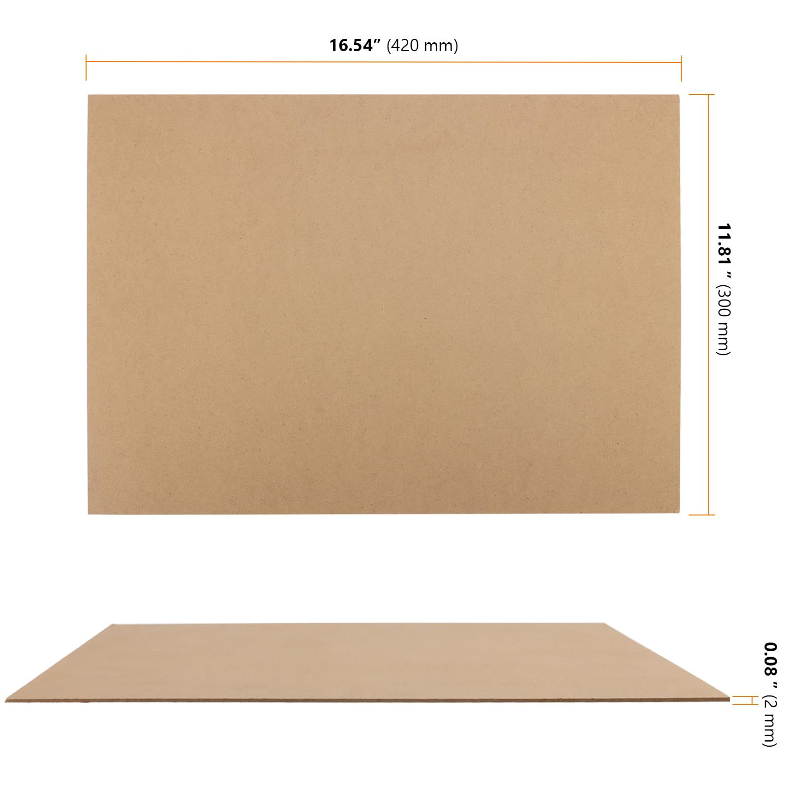 SEUNMUK 5 Pack A3 MDF Wood Boards for Art 2mm Medium Density Fiberboard, MDF Panels Art Sheet for Laser Engraving Drawing - Image 2