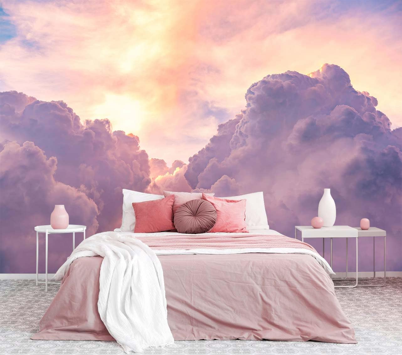 Papel tapiz de nubes abstractas para un ba&ntilde;o relajante tipo spa