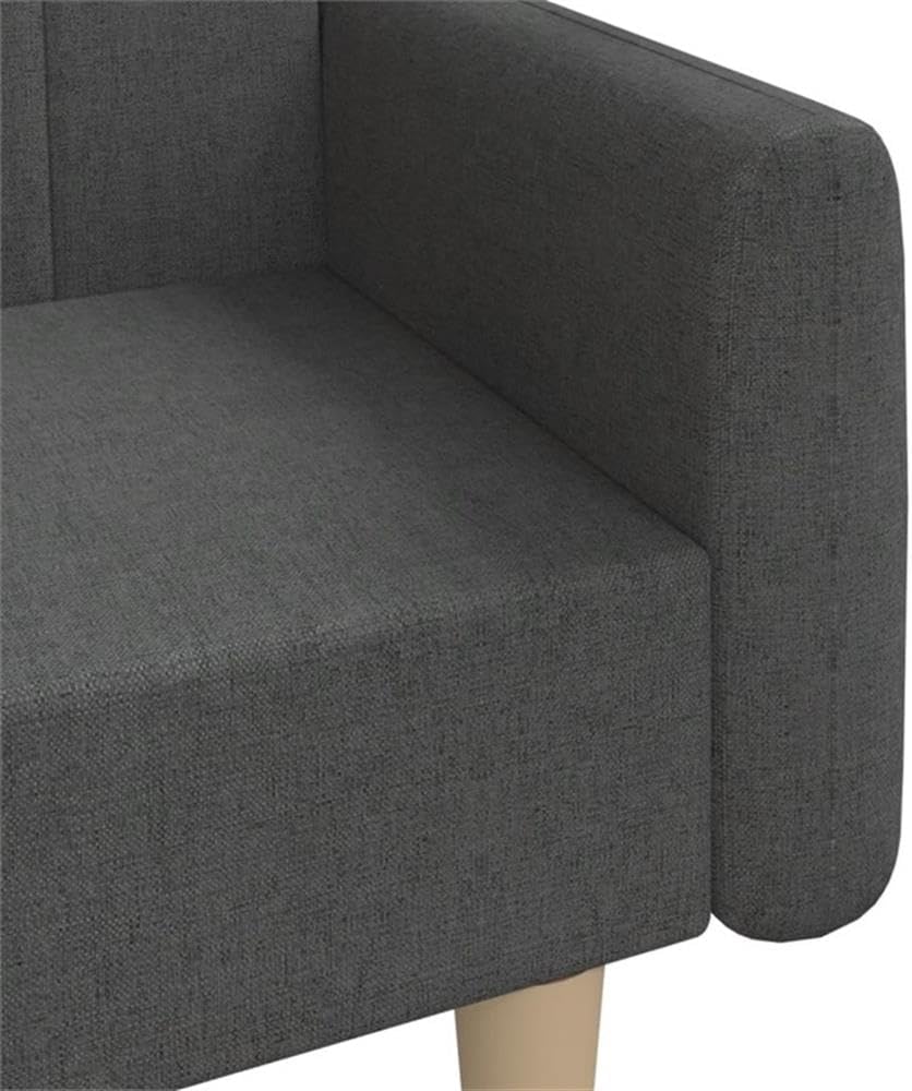 BOWERY HILL Contemporary Polyester Sleeper Sofa Bed, Dark Grey Fabric Upholstery, Wooden Frame, 2-Seater, 33.3 x 86.6 x 27.2 in, Modern Convertible Living Room Sofa for Relaxing and Guest Use
