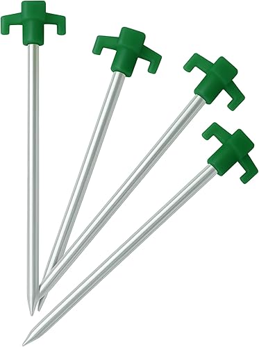 Miniatura 12 de Estacas de tienda de campaña de 10 pulgadas que brillan en la oscuridad, estacas de refuerzo irrompibles, estacas de metal resistentes, picos